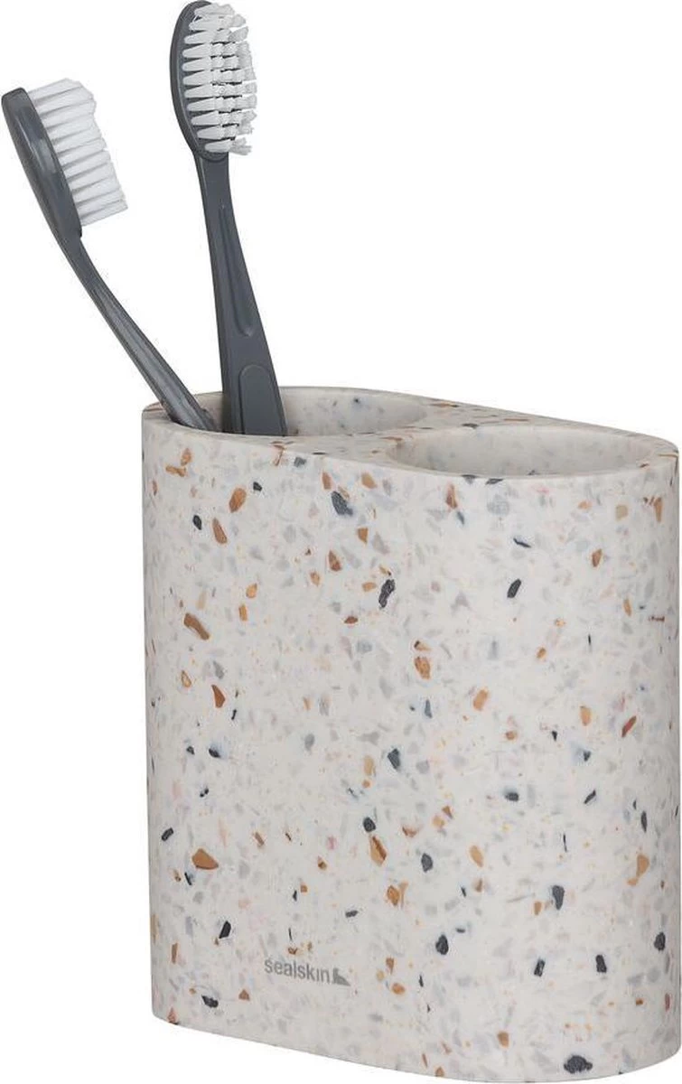 Sealskin Blend Tandenborstelhouder Dubbel Vrijstaand - Terrazzo - Afbeelding 4