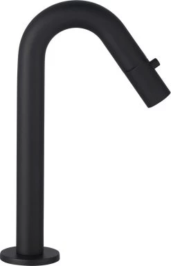 Saqu Tube - Fonteinkraan - Wastafelkraan Voor Het Toilet - Koudwaterkraan - Mat Zwart - C-uitloop