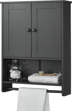 Badkamerkast Steyr Voor Wandmontage 65x48,7x14,5 Cm Donkergrijs