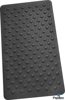 Papillon Antislip Badmat - 136 Zuignappen - Rubber - 70x40 – Antraciet