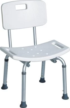 Douchestoel Met Rugleuning - Lichtgewicht En In Hoogte Verstelbaar - Douchekruk