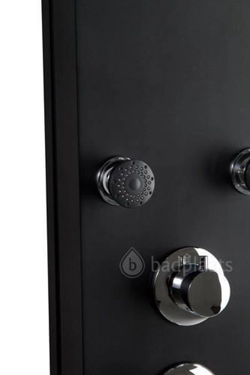 Badplaats Douchepaneel Valencia - Zwart - Regendouche Met Mengkraan En Douchekop - Afbeelding 3