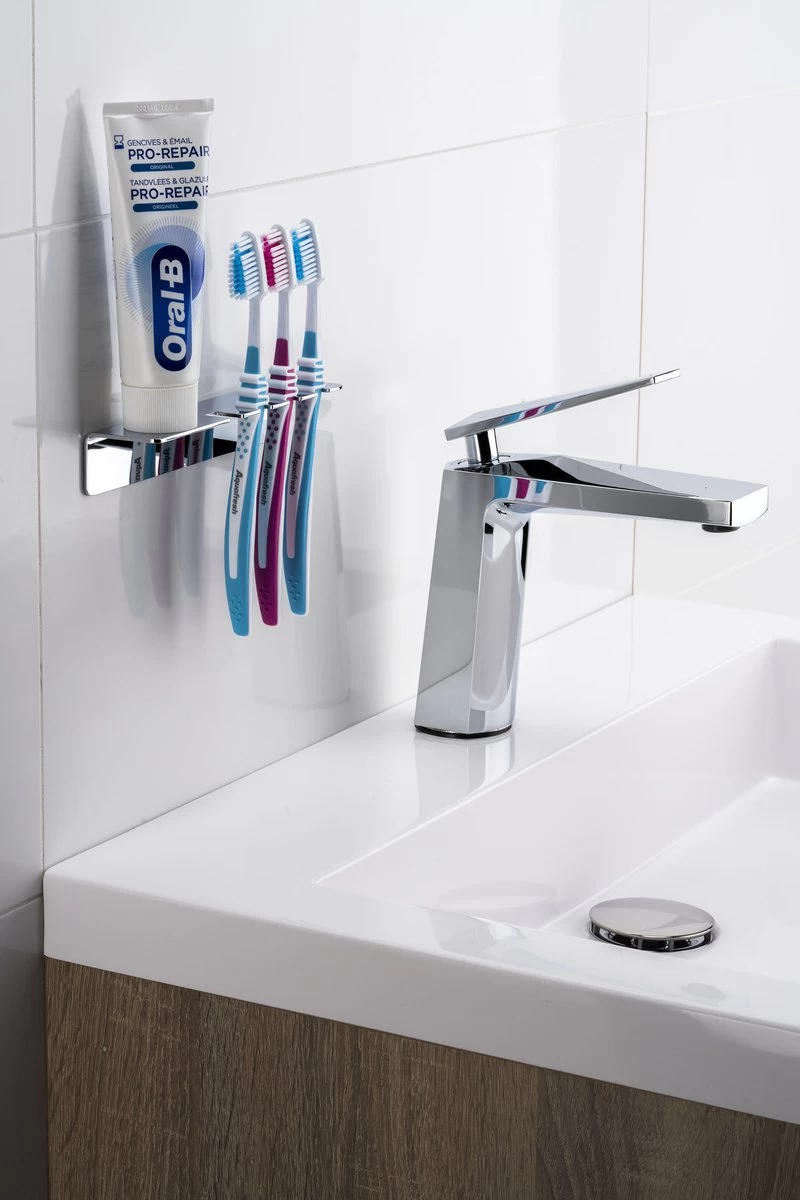 Sagittarius One 40S1 Tandenborstelhouder Chroom | Opzetborstelhouder Zonder Boren | Verchroomd Roestvrij Staal Tandenborstelhouder Hangend | Passend Voor Alle Grote Merken - Afbeelding 5