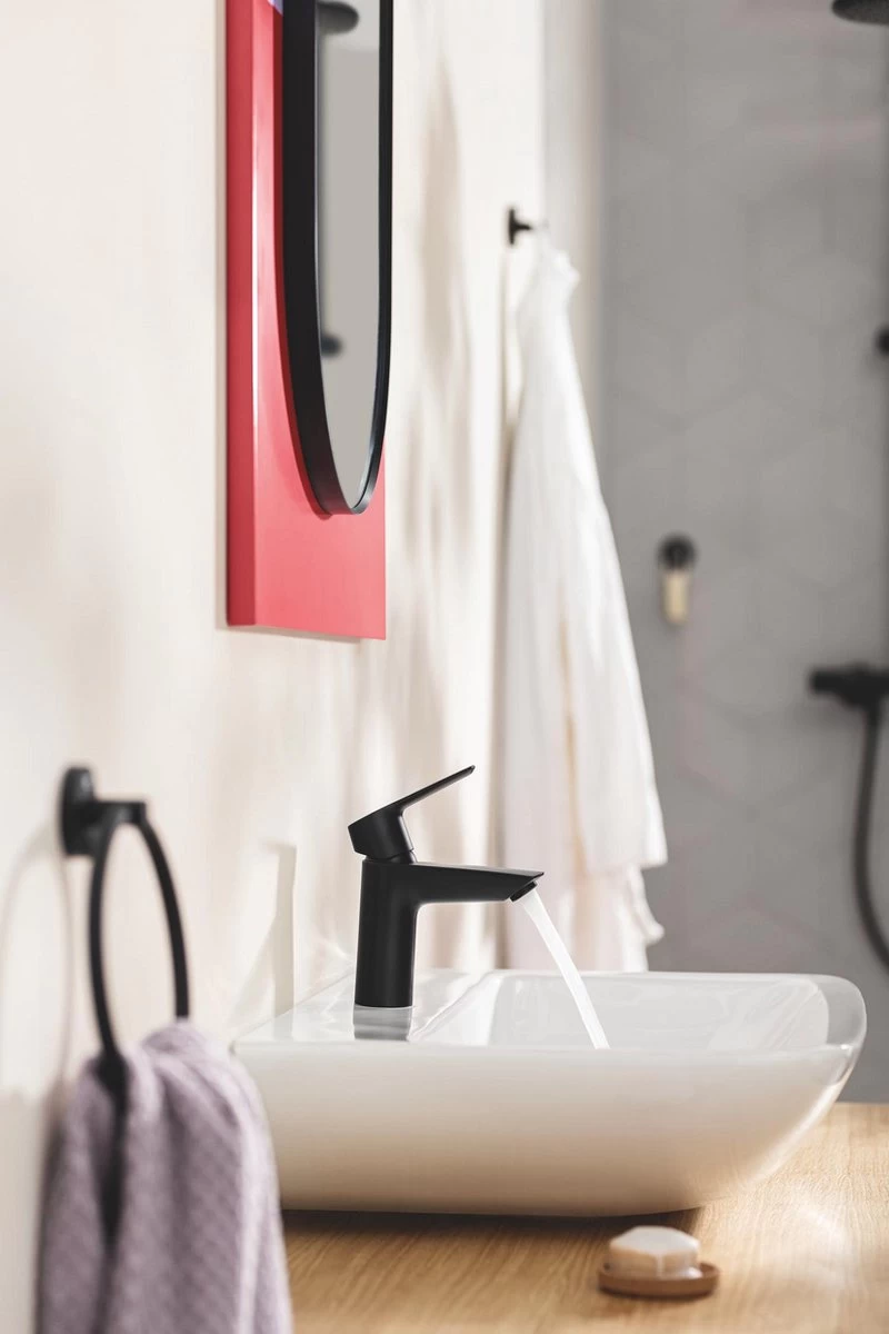 GROHE QuickFix Start Wastafelkraan - M-Size - Push Open - Mat Zwart - Afbeelding 5