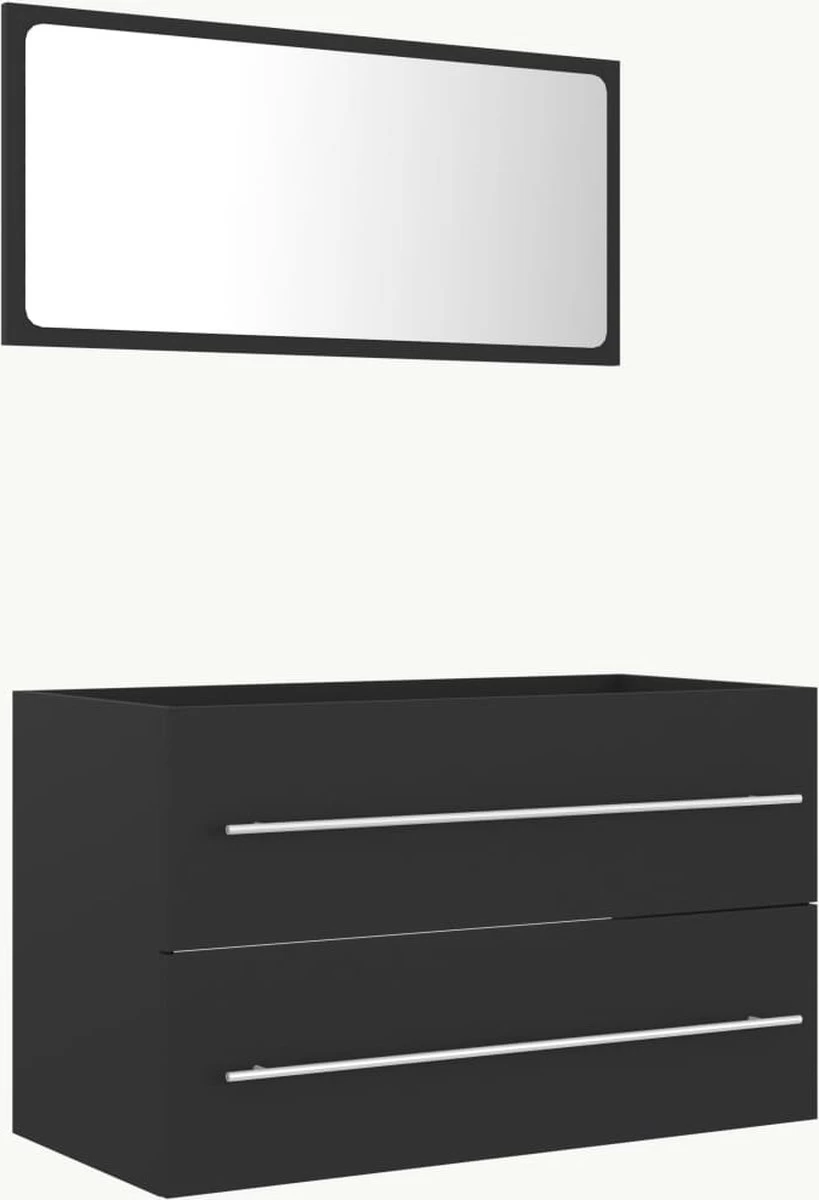 Prolenta Premium - 2-delige Badkamermeubelset Spaanplaat Grijs - Afbeelding 11