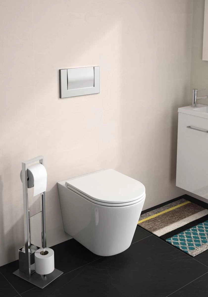 Allibert Wc-bril DUNEO - Duroplast - Inox Scharnieren - Soft Close - Afklikbaar - Wit - Afbeelding 5