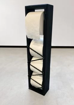 Beckenbau - Wc Rolhouder - Wc Rolhouder Staand - Incl. Afroller - 58 Cm - Zwart