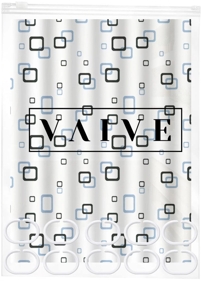 VAIVE Douchegordijn Blauw 180x200 - Anti Schimmel - Douchegordijnen - Ringen - Afbeelding 6