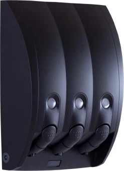 Aquathof, Zeepdispenser, Mat Zwart, 3 Kamer, 3 Reservoirs, 3x350ml, Hangend, Wandmontage