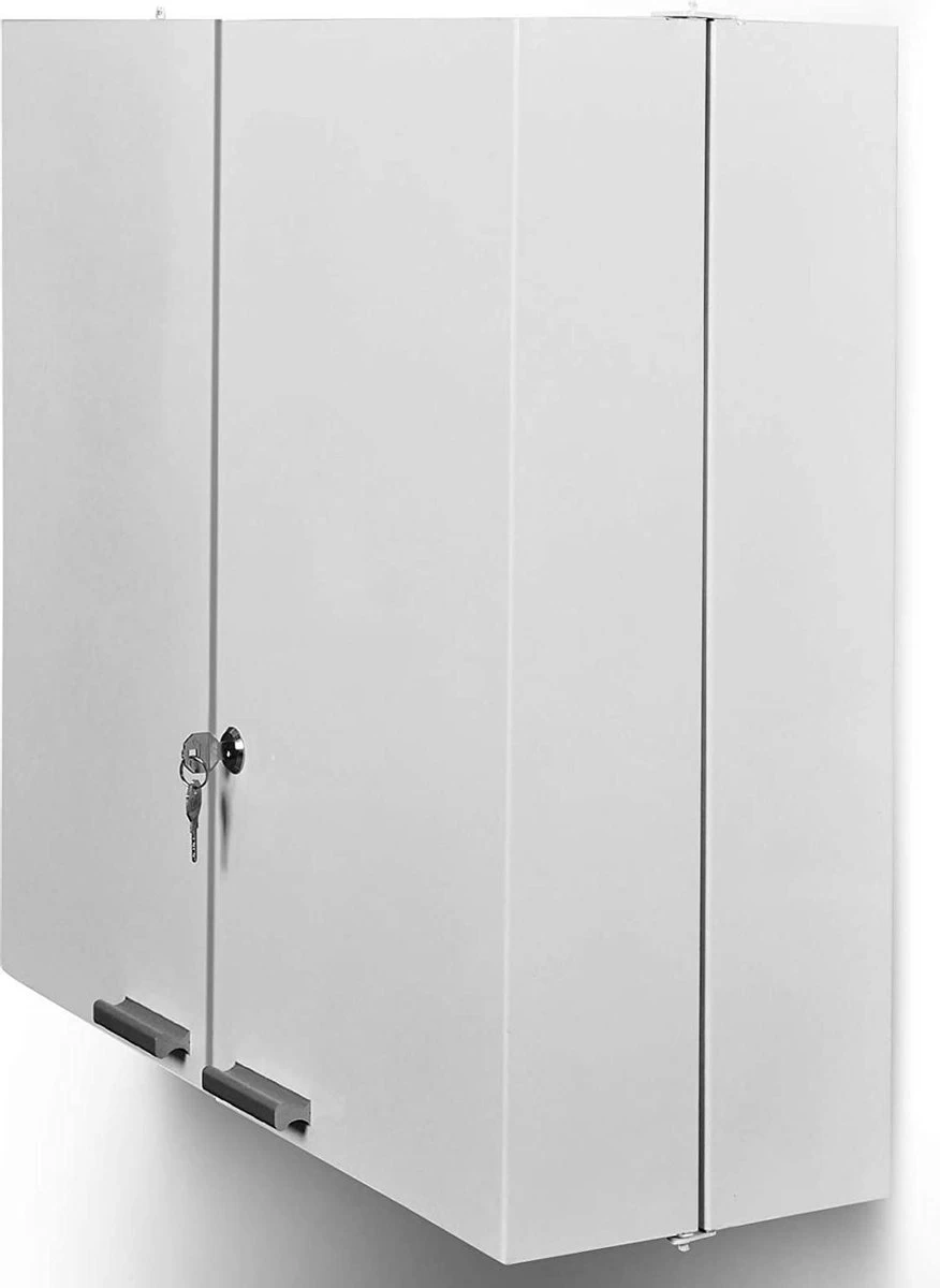 Jago - Afsluitbare XXL Medicijnkast Met 11 Vakken/Compartimenten - Staal - 2 Deuren - 53x53x20 Cm - Wit - Afbeelding 3