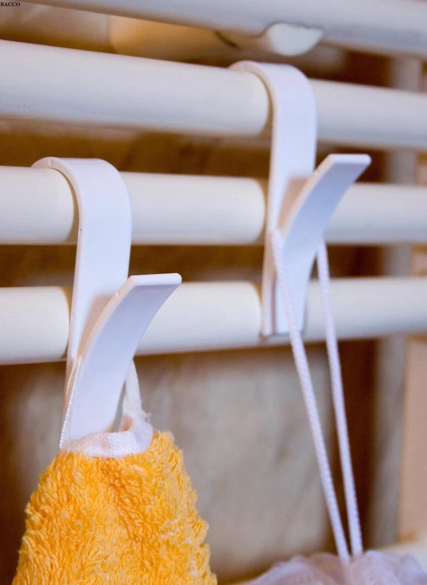 Merkloos 6x Handdoek Haak - Kleding Haak Voor Radiator - Handdoek Houder Hangend Aan Verwarming - Badkamer Haken Hangend - Afbeelding 4