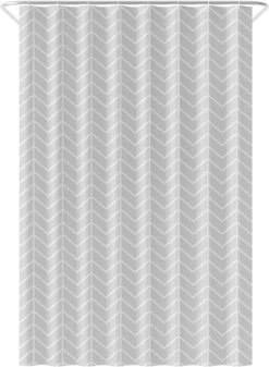 Loti Living Douchegordijn Anti Schimmel – Grijs Patroon - Inclusief Ringen – Waterdicht - Polyester - Douchegordijn 120x200 Cm
