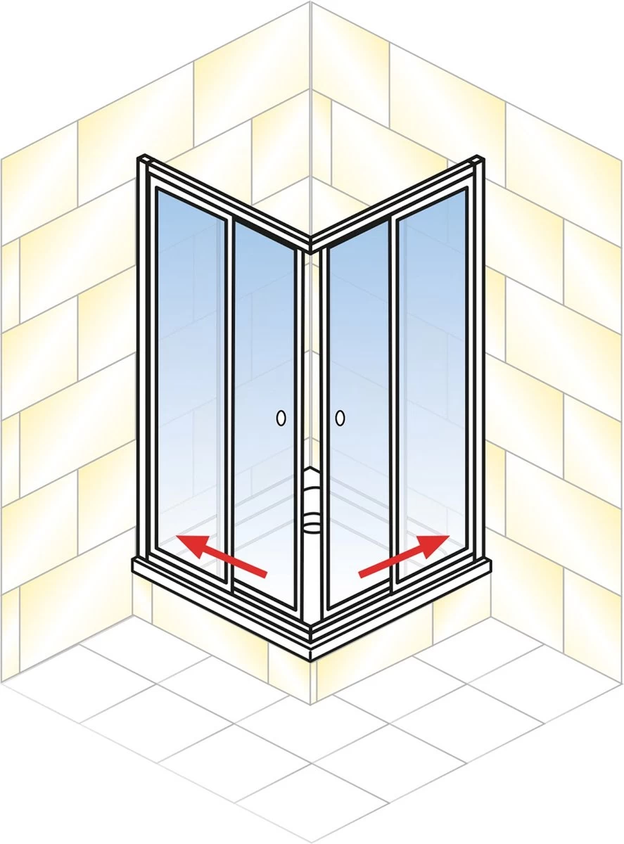 Schulte Douchecabine - Sunny Hoekinstap Met Schuifdeuren - Groot Verstelbereik 73,5 Tot Max. 88,5 Cm - Hoogte 180 Cm - Zwarte Profiel Met Helder Veiligheidsglas - Montage Op Douchebak Of Direct Op De Douchevloer - Afbeelding 7