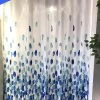 Douchegordijn - 180x200 Cm - Incl. Ringen - Waterdicht - Sneldrogend & Anti Schimmel - Wasbaar & Duurzaam - Polyester - Blue Petals