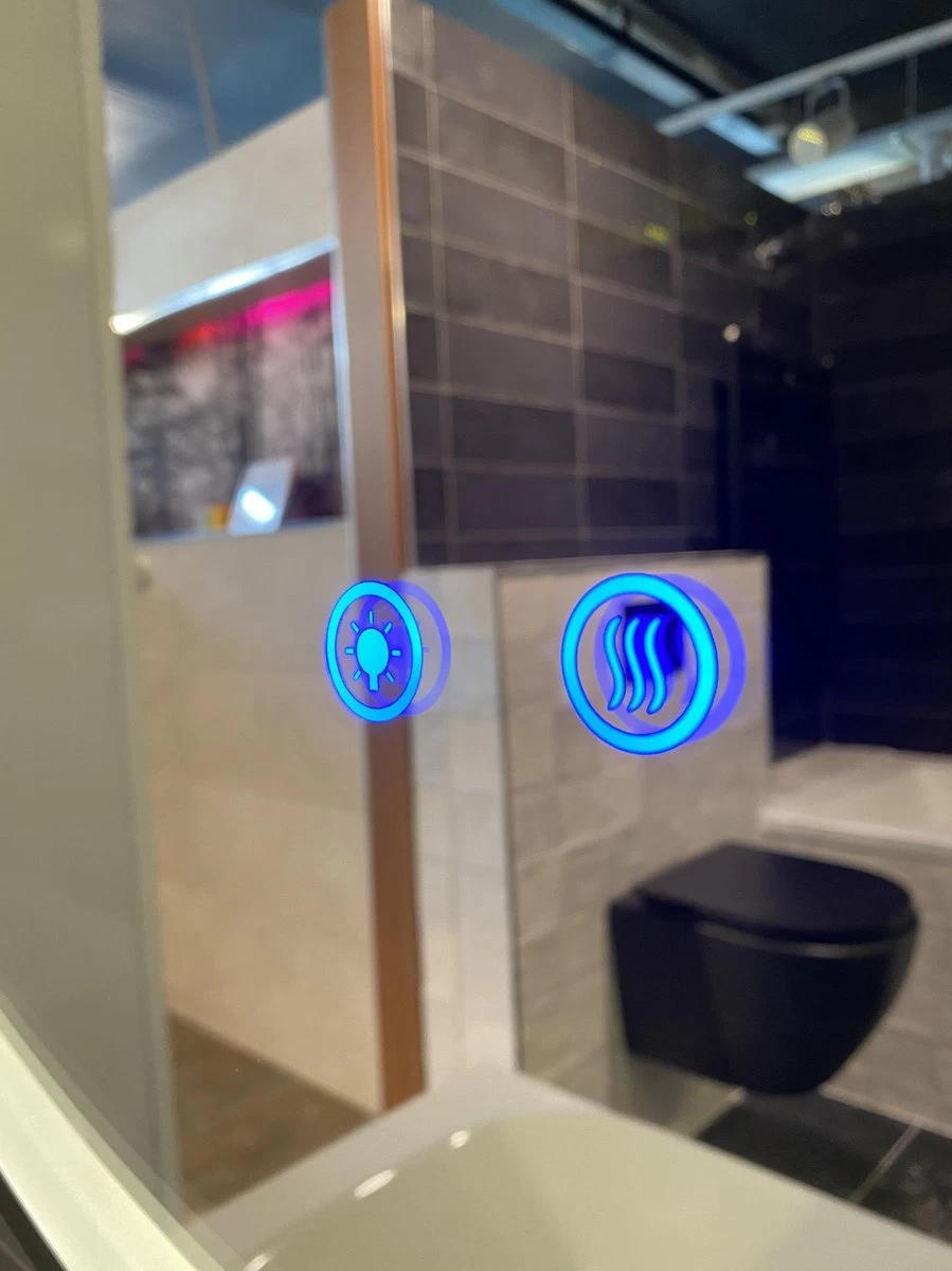 Sunlight - Badkamerspiegel - Rond - 80x80cm - Spiegelverwarming - LED Verlichting - Dimbaar - Touch Sensor - Afbeelding 4