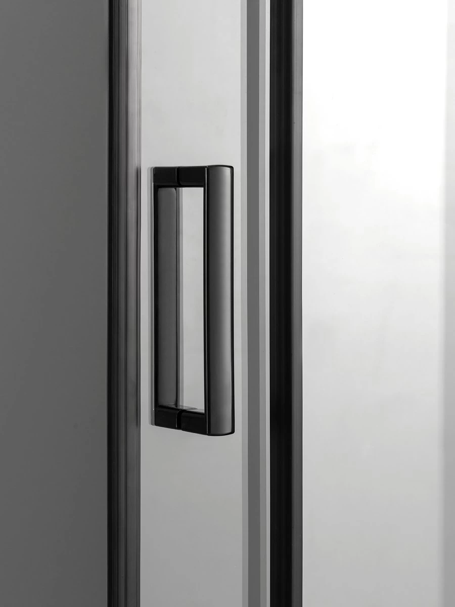 Merkloos Douchecabine Vierkant - 90x90x200cm 6 Mm - Nano Anti Kalk Veiligheidsglas - Zwart Aluminium Omlijsting - Afbeelding 3