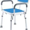 BY JRM Douchestoel En Douchekruk Met Afneembare Rugleuning En Armleuning – 30 Dagen Uitproberen -anti Slip – Verstelbare Hoogte - Douchekrukje - Blauw