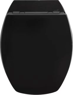 Allibert Wc-bril BACCARA² - Geperst Hout - Afklikbaar - Antibacterieel - Zwart Gelakt