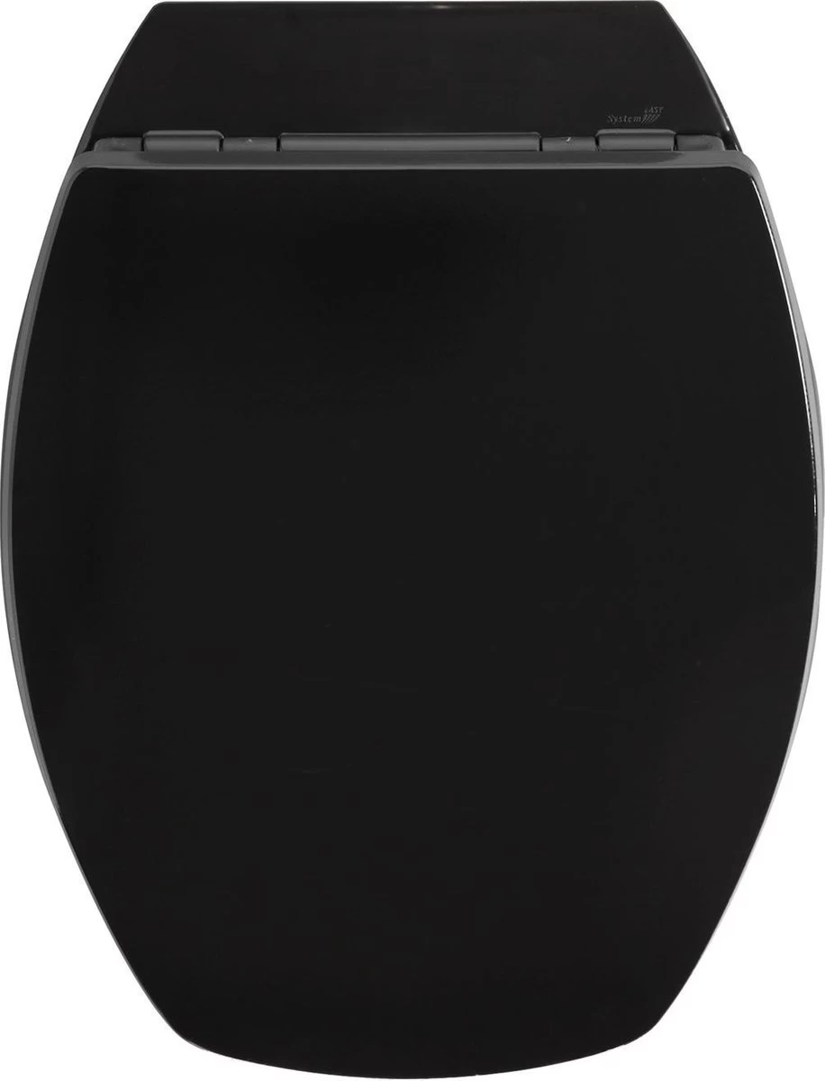 Allibert Wc-bril BACCARA² - Geperst Hout - Afklikbaar - Antibacterieel - Zwart Gelakt