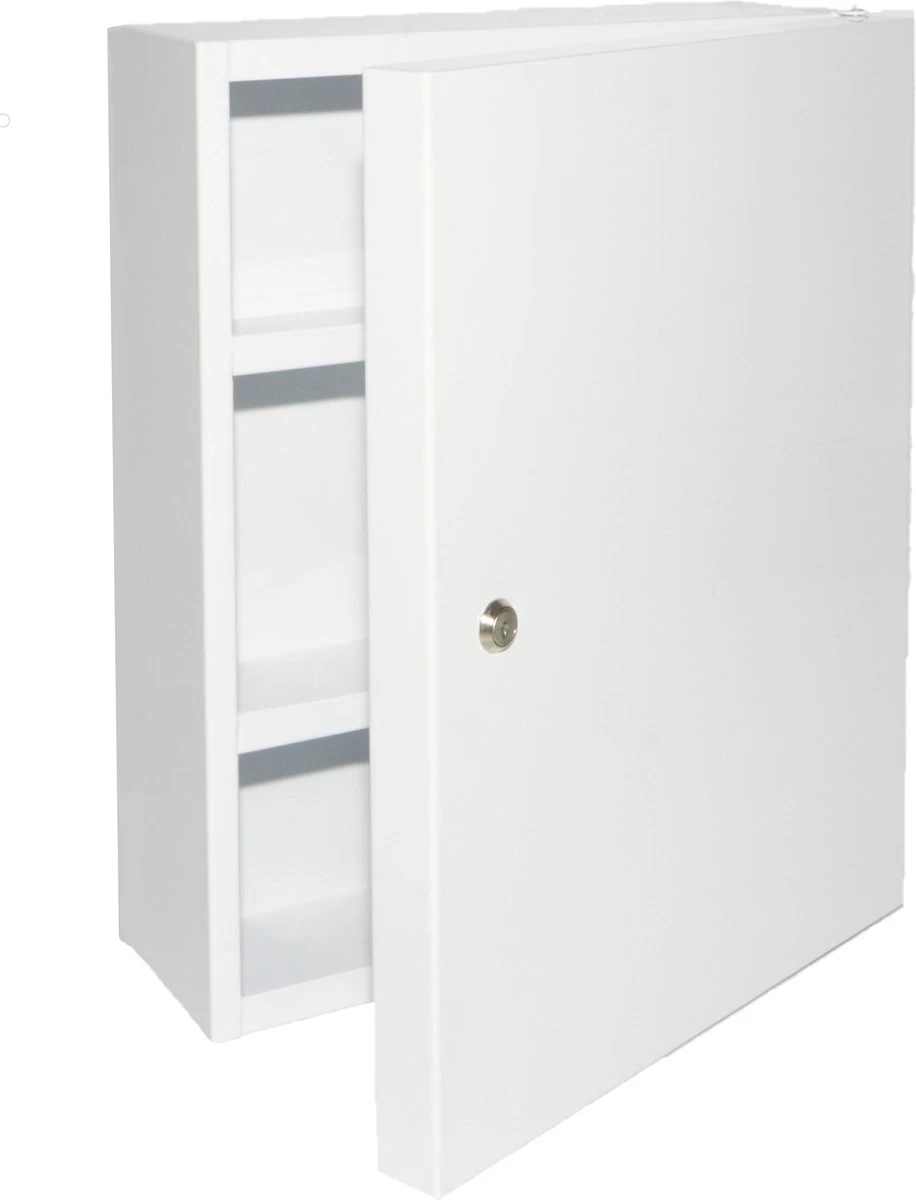 Culinorm Medicijnkast Van Staal Met Slot - 35cm X 45 Cm X 15 Cm - Wit