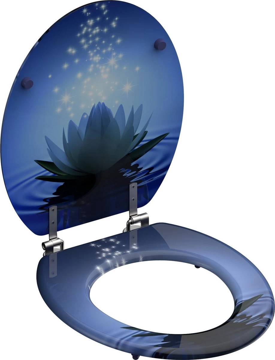 SCHÜTTE WC-Bril 80082 WATER LILY - MDF-Hout - RVS Scharnieren - Decor - 3-zijdige Print - Afbeelding 5