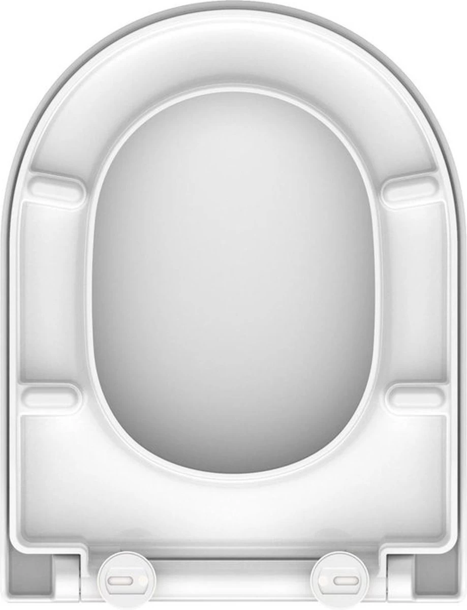 SCHÜTTE WC-Bril 82910 D-SHAPE WHITE - Duroplast - D-vorm - Soft Close - Afklikbaar - RVS-Scharnieren - Gelakt - Wit - Afbeelding 11