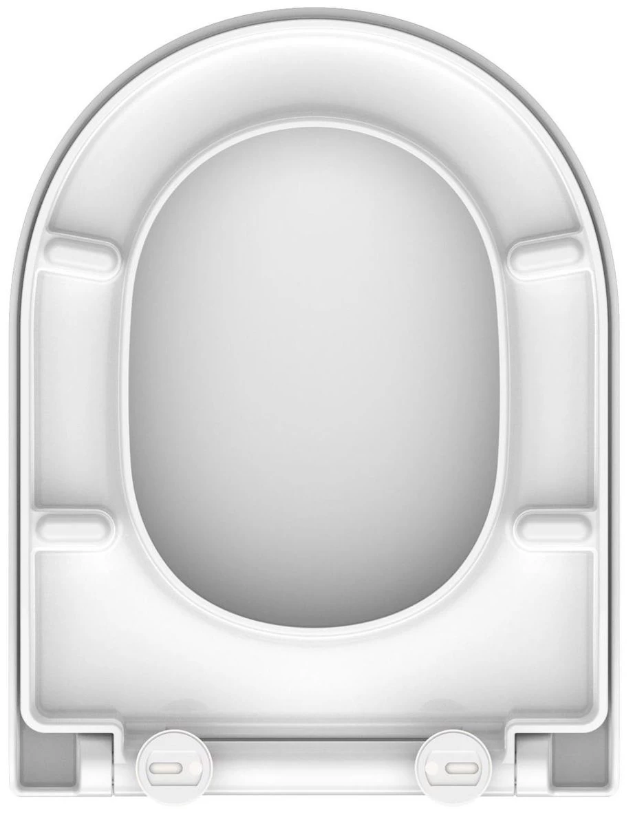 SCHÜTTE WC-Bril 82910 D-SHAPE WHITE - Duroplast - D-vorm - Soft Close - Afklikbaar - RVS-Scharnieren - Gelakt - Wit - Afbeelding 4