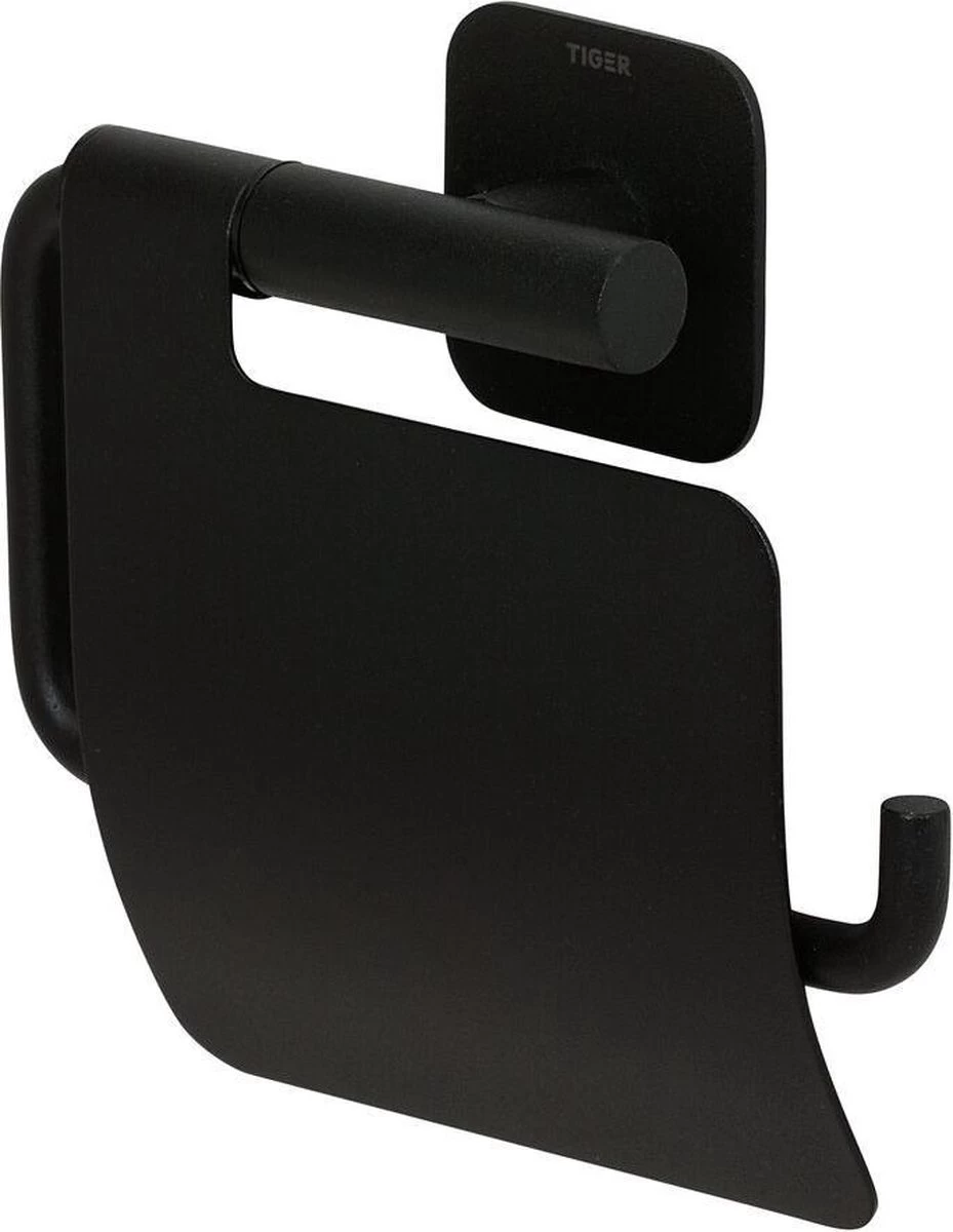 Tiger Colar - Toiletrolhouder Met Klep - Zwart - Afbeelding 6