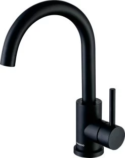 LOMAZOO Wastafelkraan Zwart Hoog Juno - Zwarte Wastafelkraan - Badkamerkraan Zwart - Zwarte Badkamerkraan