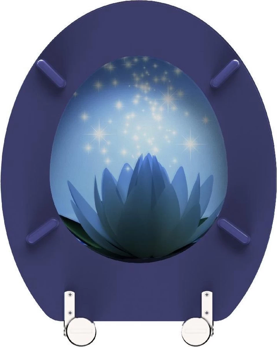 SCHÜTTE WC-Bril 80082 WATER LILY - MDF-Hout - RVS Scharnieren - Decor - 3-zijdige Print - Afbeelding 4