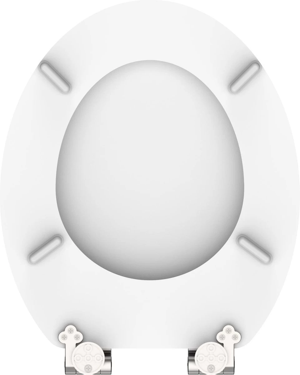 SCHÜTTE WC-Bril 84100 WHITE - MDF-Hout - Soft Close - Verchroomde Scharnieren - Gelakt - Wit - Afbeelding 4
