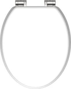 SCHÜTTE WC-Bril 84100 WHITE - MDF-Hout - Soft Close - Verchroomde Scharnieren - Gelakt - Wit