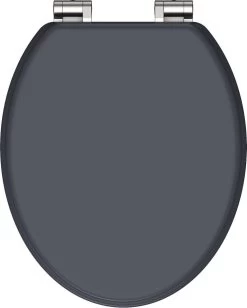 SCHÜTTE WC-Bril 80104 SPIRIT ANTHRAZIT - MDF-Hout - Soft Close - Verchroomde Scharnieren - Gelakt - Gesatineerd Antraciet