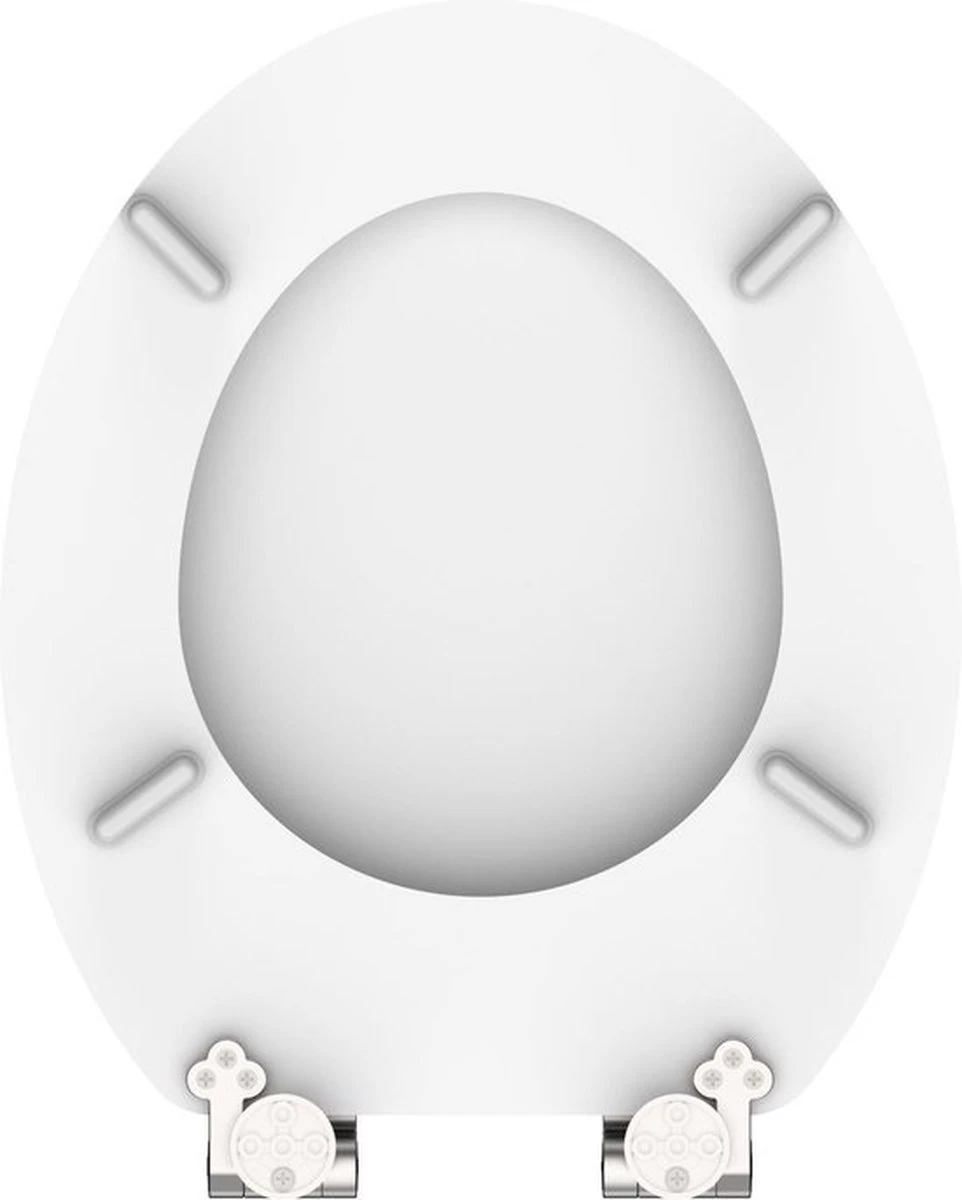 SCHÜTTE WC-Bril 84100 WHITE - MDF-Hout - Soft Close - Verchroomde Scharnieren - Gelakt - Wit - Afbeelding 3