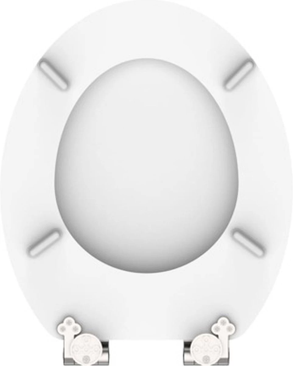 SCHÜTTE WC-Bril 84100 WHITE - MDF-Hout - Soft Close - Verchroomde Scharnieren - Gelakt - Wit - Afbeelding 8