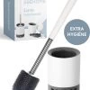 2BEHOME® Luxe Wc Borstel Met Houder - Toiletborstel Met Houder - Vrijstaand Of Hangend - Cadeau Voor Man/vrouw