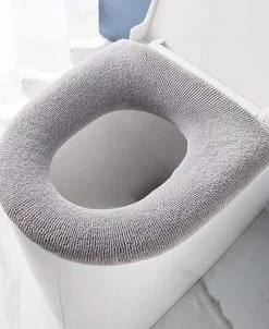 Toiletbril Rond - WC Bril Cover - Toiletbril Hoes - Duurzaam - Herbruikbaar - Grijs - Gratis Verzending