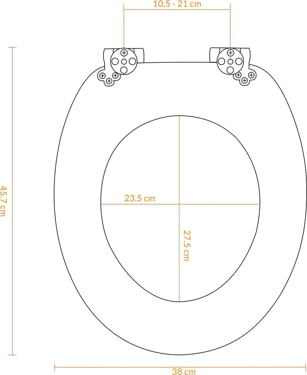 Casaria Wc-bril Met Deksel Sluitingsmechanisme Toiletzitting MDF Zwart - Afbeelding 7