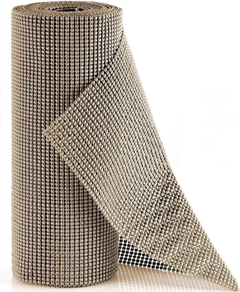 SWILIX ® Antislipmat Voor Kasten En Lades, Douchemat - Badkamermat - Badmat, Dienblad, Vloer - 4 Meter Rol - Anti Slip Mat - 400 X 30 Cm - Beige