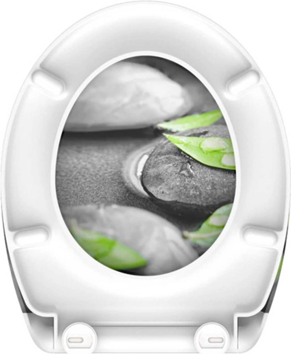 SCHÜTTE WC-Bril 82374 STONE - Duroplast - Soft Close - Afklikbaar - RVS-Scharnieren - Decor - 3-zijdige Print - Afbeelding 10
