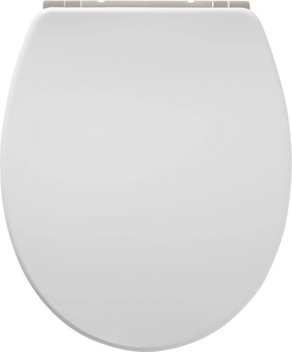Tiger Boston - Toiletbril - WC Bril - Duroplast - Wit / RVS Geborsteld - Afbeelding 2